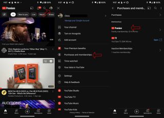 YouTube Premium cancelation screenshots