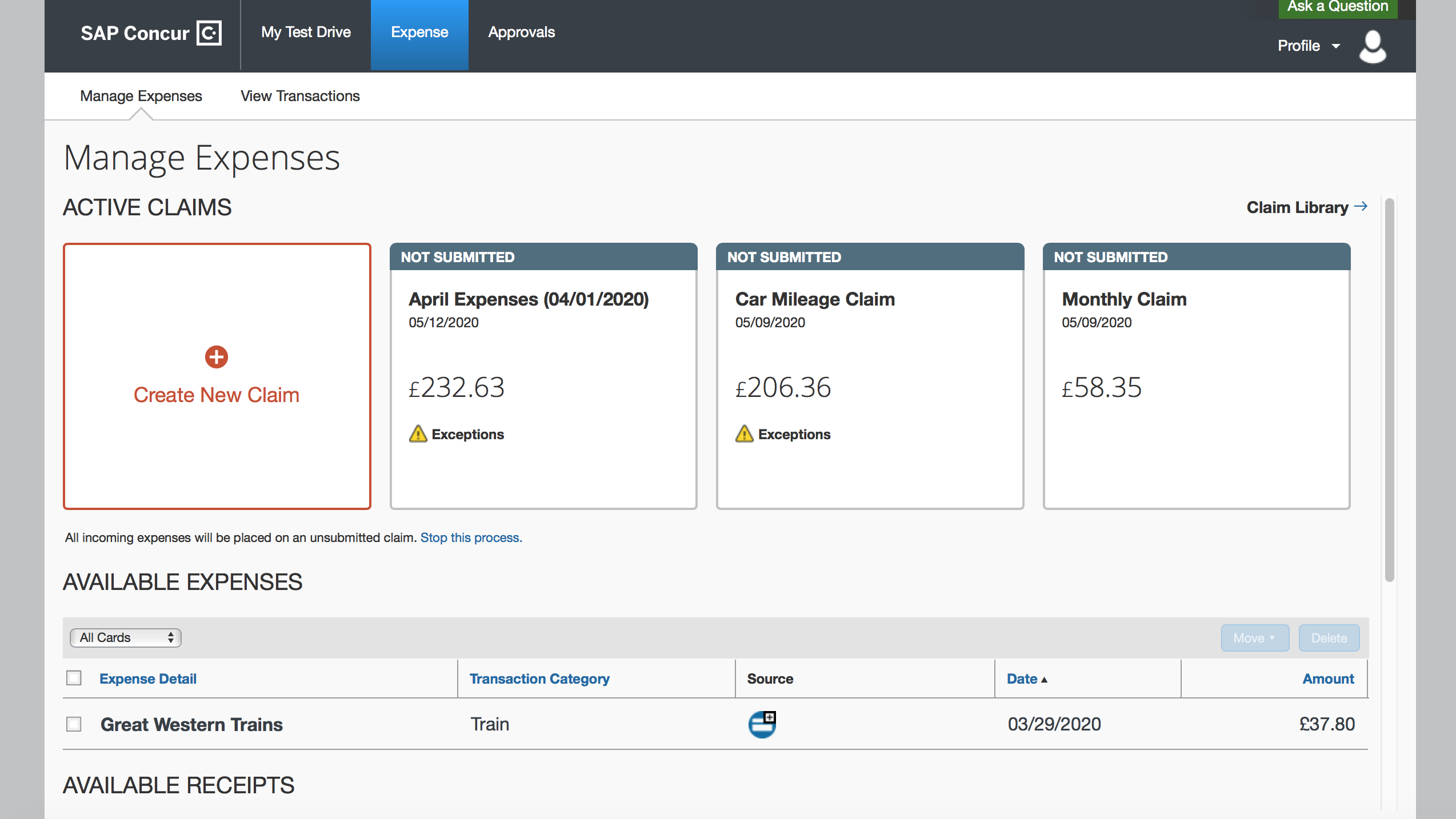 concur system travel expenses