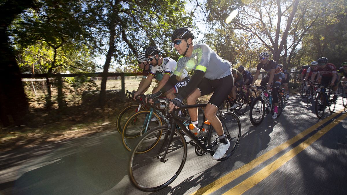 Fans got to ride alongside the three-time world champion
