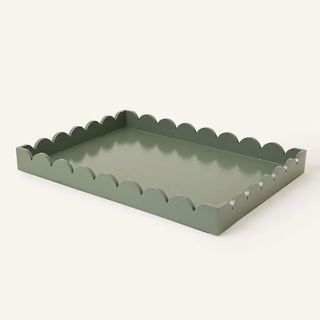 Accessorise home sage green scalloped decorative tray.