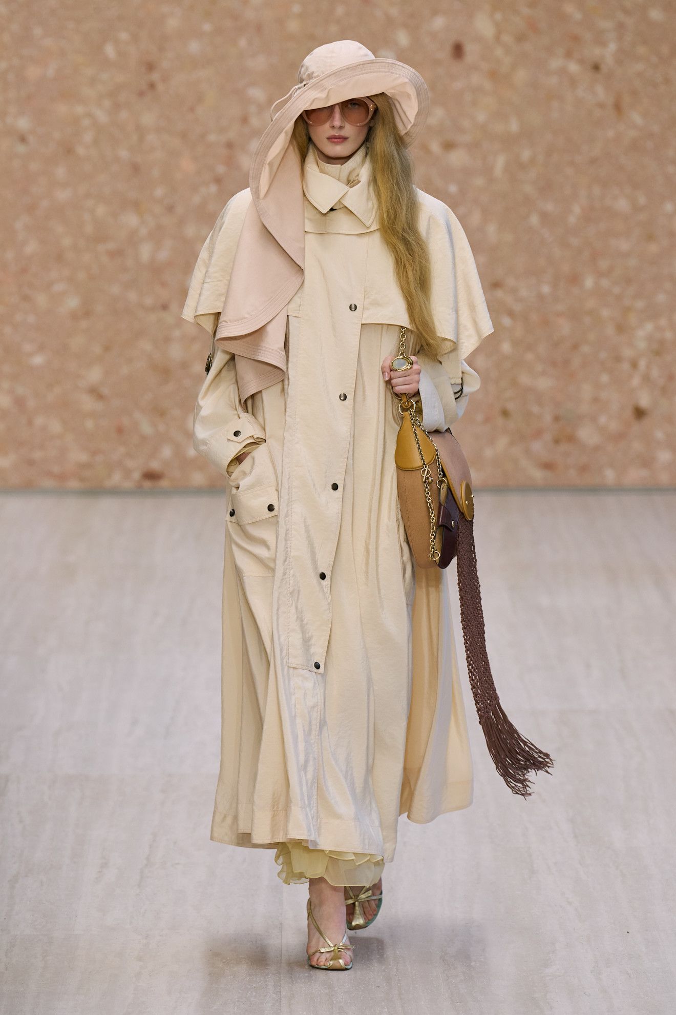 A model walks the Chloé spring/summer 2027 runway during Paris Fashion Week.