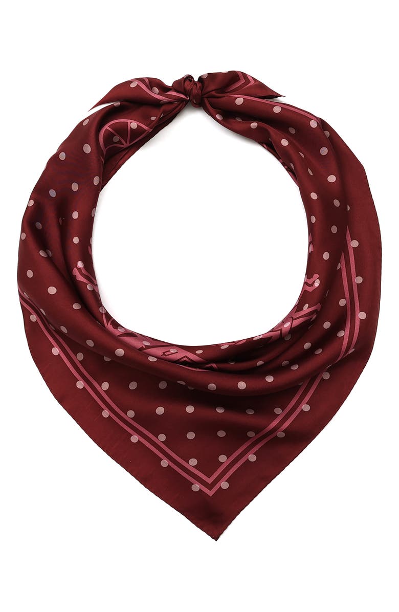 Horse & Carriage Polka Dot Silk Square Scarf