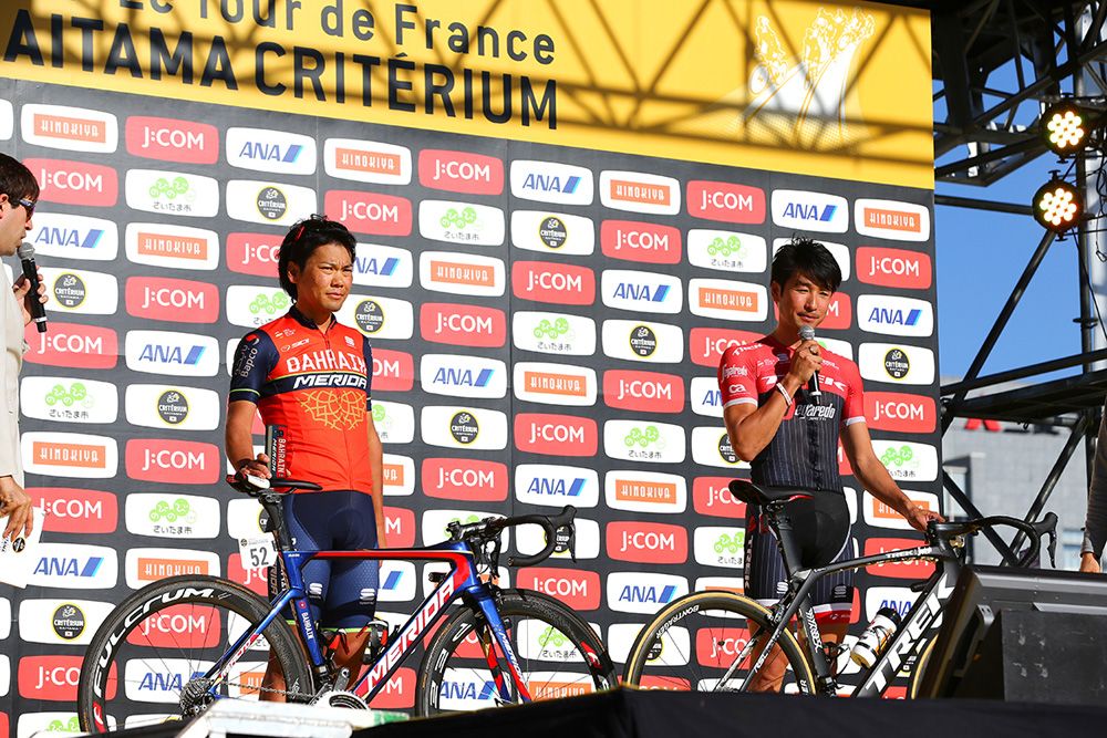 Yukiya Arashiro (Bahrain-Merida) and Fumiyuki Beppu (Trek-Segafredo)