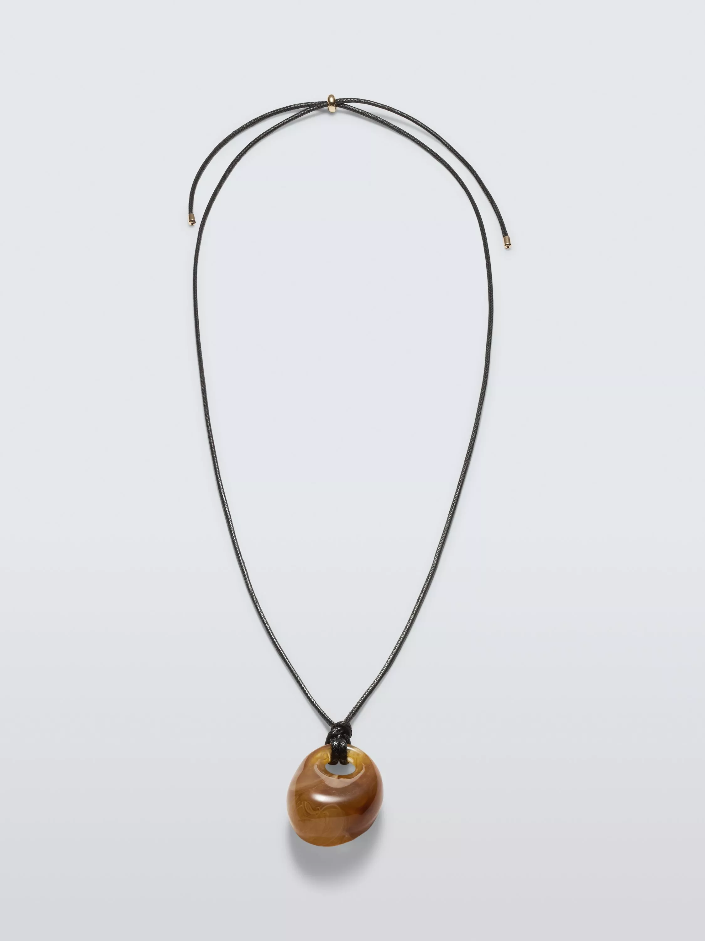 John Lewis Polished Resin Cord Pendant, Brown