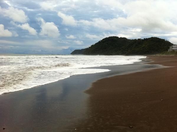 Beautiful beaches, mountains and clouds make up the scenery.