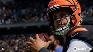 Madden 23 franchise mode:a Bengals quarterback is about to throw a ball
