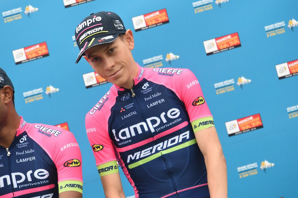 Louis Meintjes (Lampre-Merida) at the team presentation