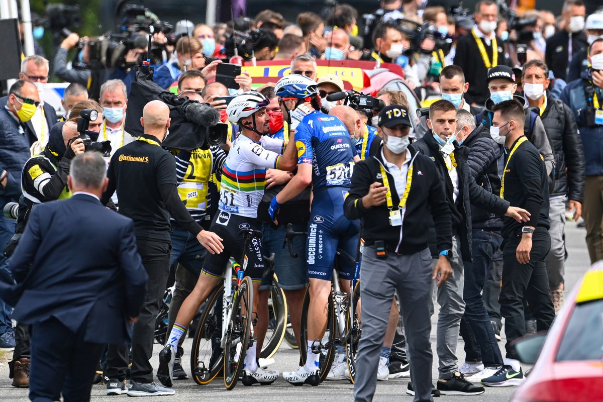 Tour de France 2021 108th Edition 1st stage Brest Landerneau 1978 km 26062021 Julian Alaphilippe FRA Deceuninck QuickStep photo POOL Pete GodingBettiniPhoto2021