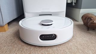 SwitchBot S20 robot vacuum in its dock