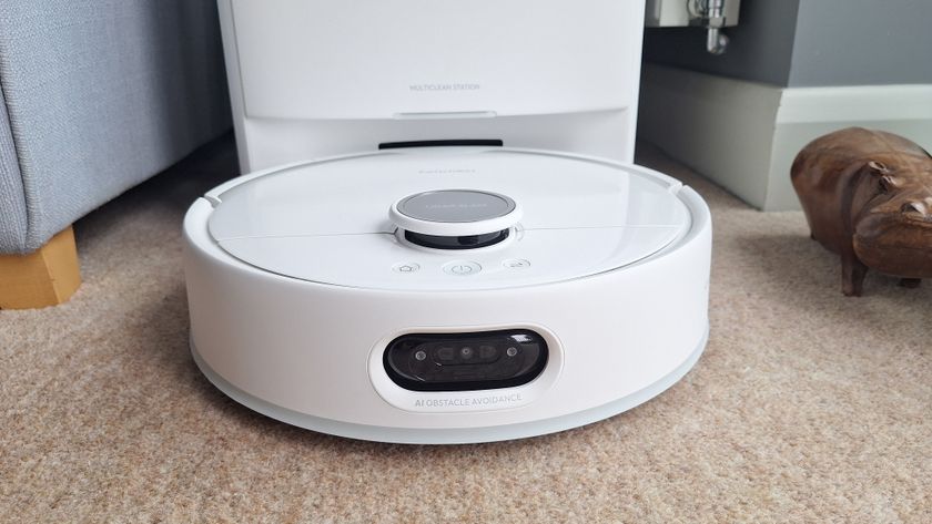 SwitchBot S20 robot vacuum in its dock