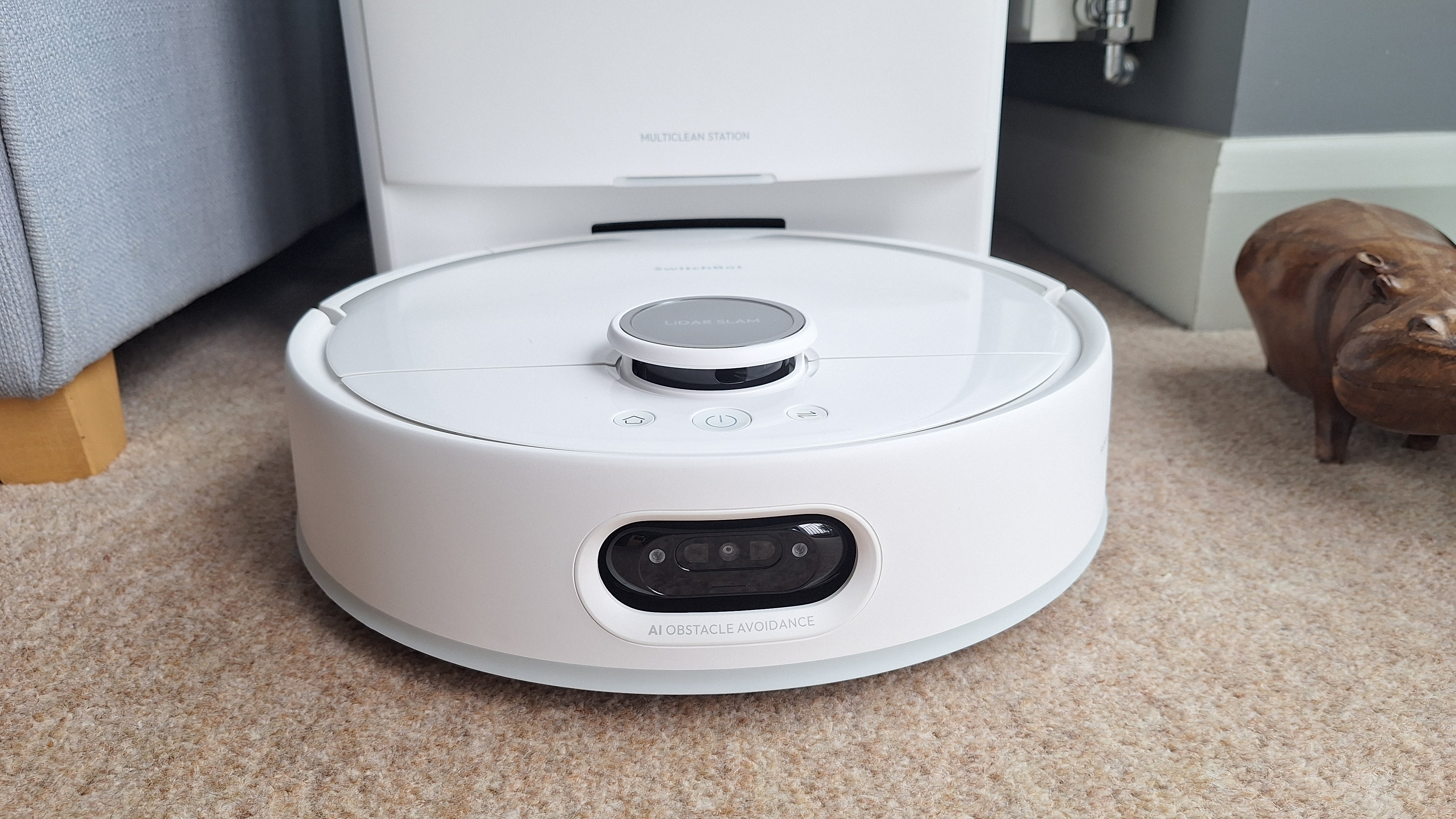 SwitchBot S20 robot vacuum in its dock