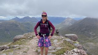 Fiona on Beinn Tarsuinn in the Fisherfield Forest in August 2021 on her journey to finish all 282 Munros