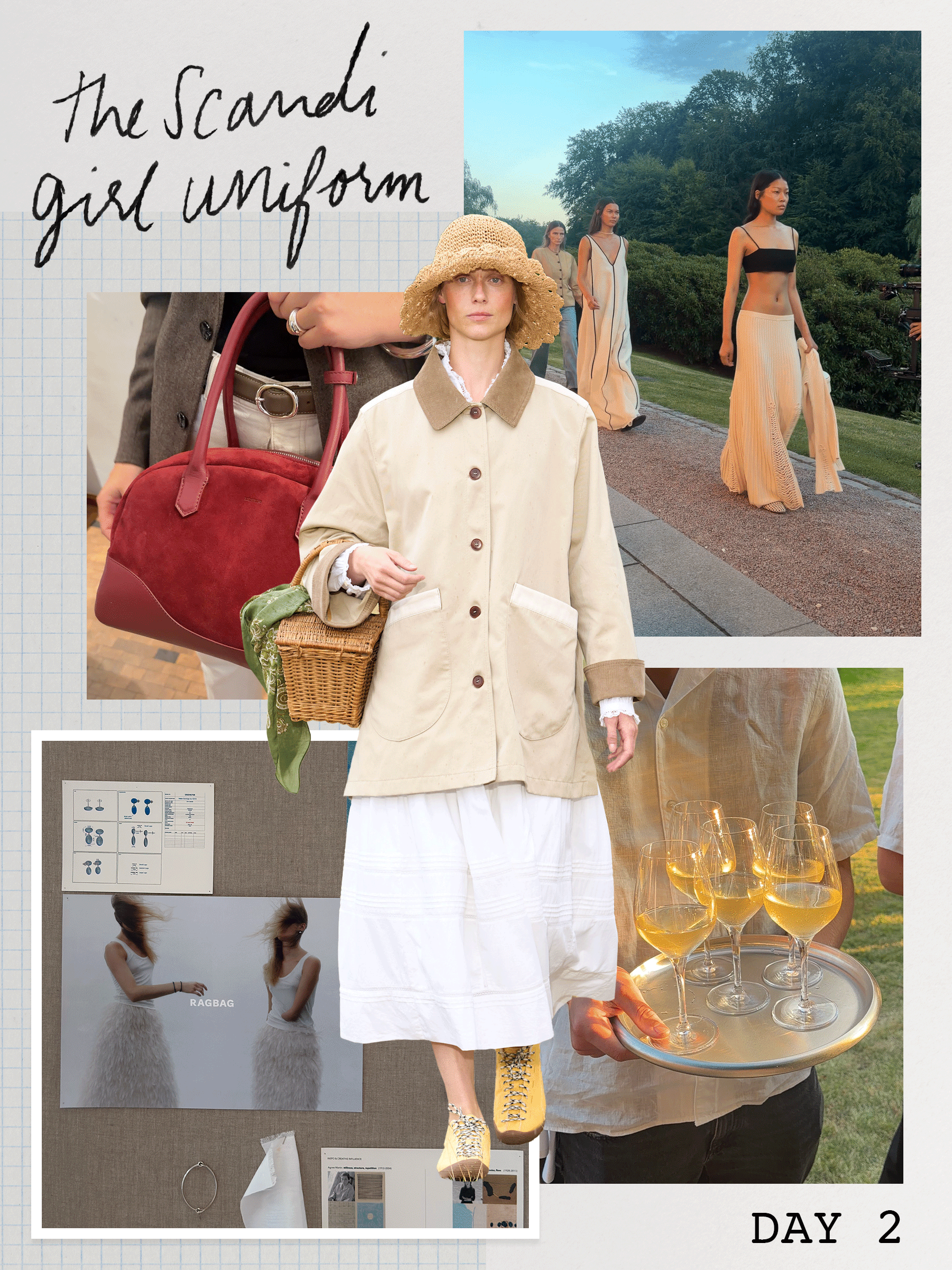 Collage of Copenhagen Fashion Week spring/summer 2026, featuring runway imagery and editor street style.