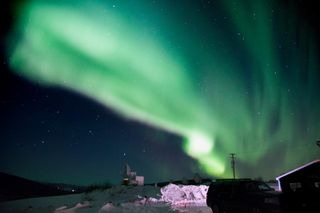 "Amazing colors and structures," said one witness looking at green and purple auroras in Canada.
