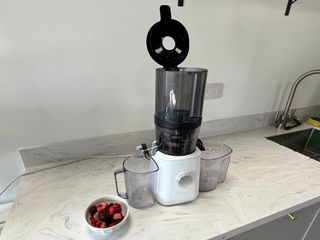 ready to test a frozen smoothie in the Nama J2 Juicer