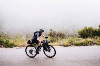 Anne-Marije Rook tackles a cloudy and wet Gibraltar Climb in California