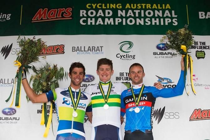 The podium of the Australian road race championship