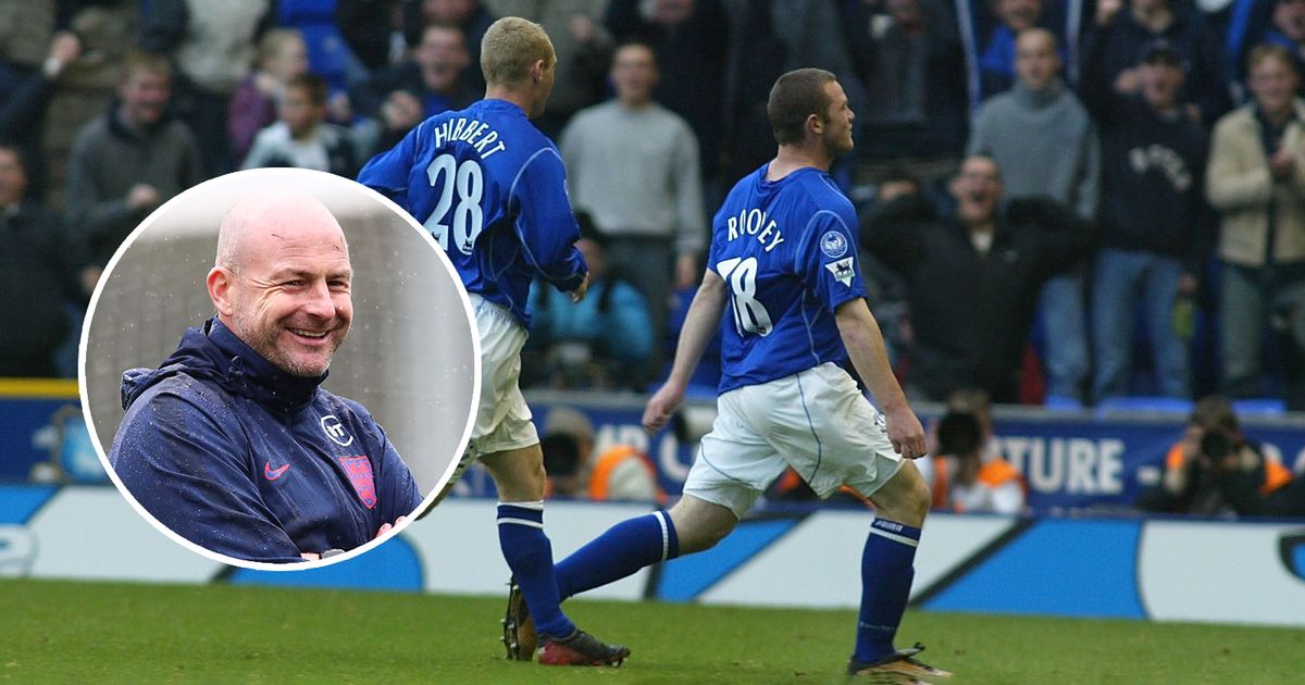 Wayne Rooney of Everton celebrates scoring during the FA Barclaycard Premiership match between Everton and Arsenal at Goodison Park in Liverpool on October 19, 2002.