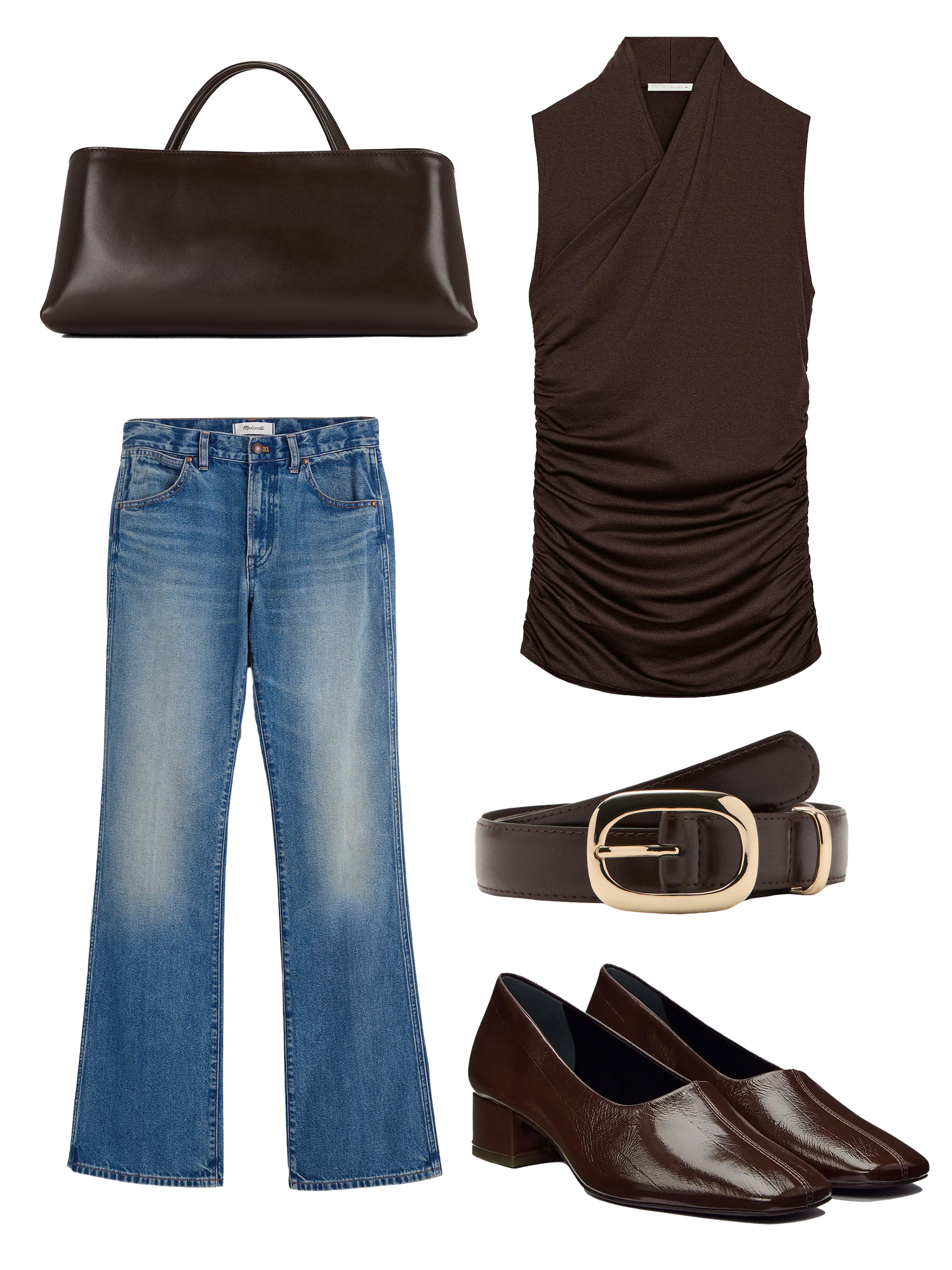 Dark brown outfit with jeans