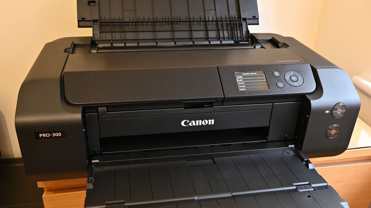 Canon imagePROGRAF PRO-300 Wireless Inkjet Printer being tested in writer&#039;s home