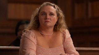 Danielle Macdonald as Natalie during her trial in Law & Order: SVU Season 27x05