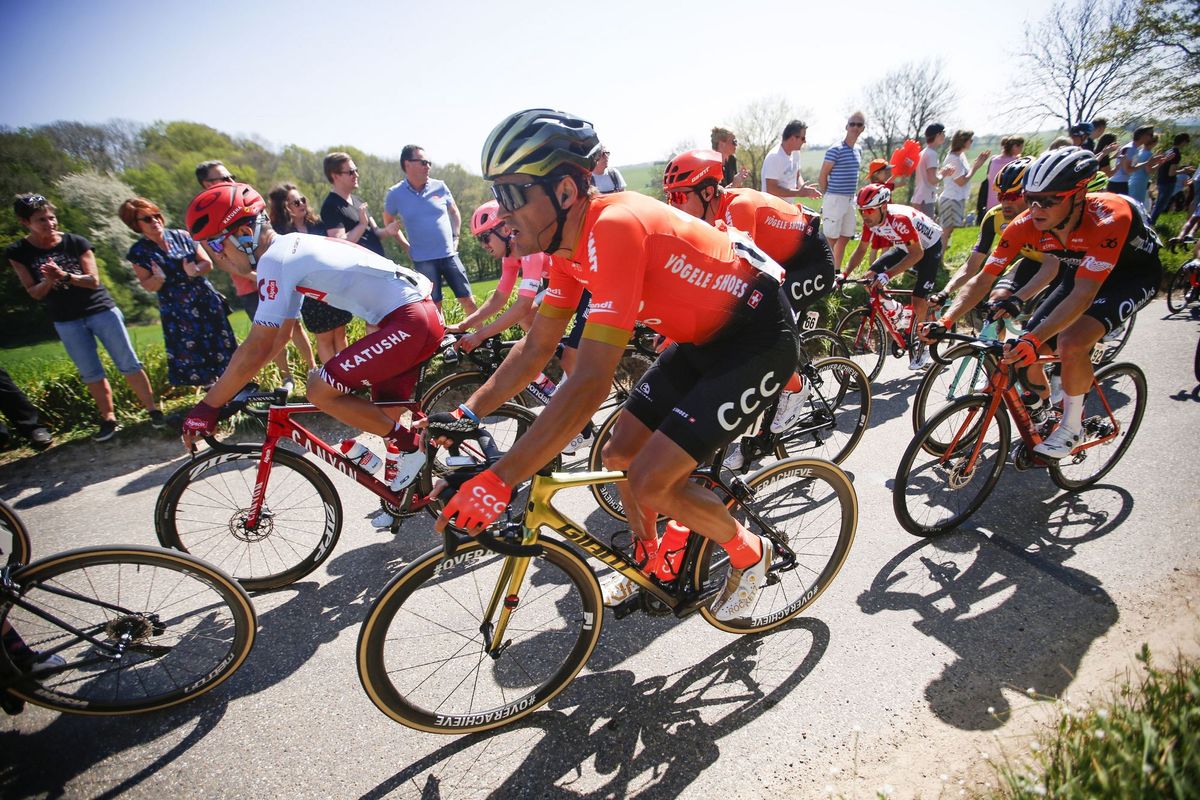 Greg Van Avermaet rides in the peloton