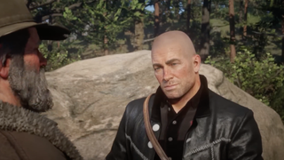 A hairless Arthur Morgan in a screenshot from Red Dead Redemption 2