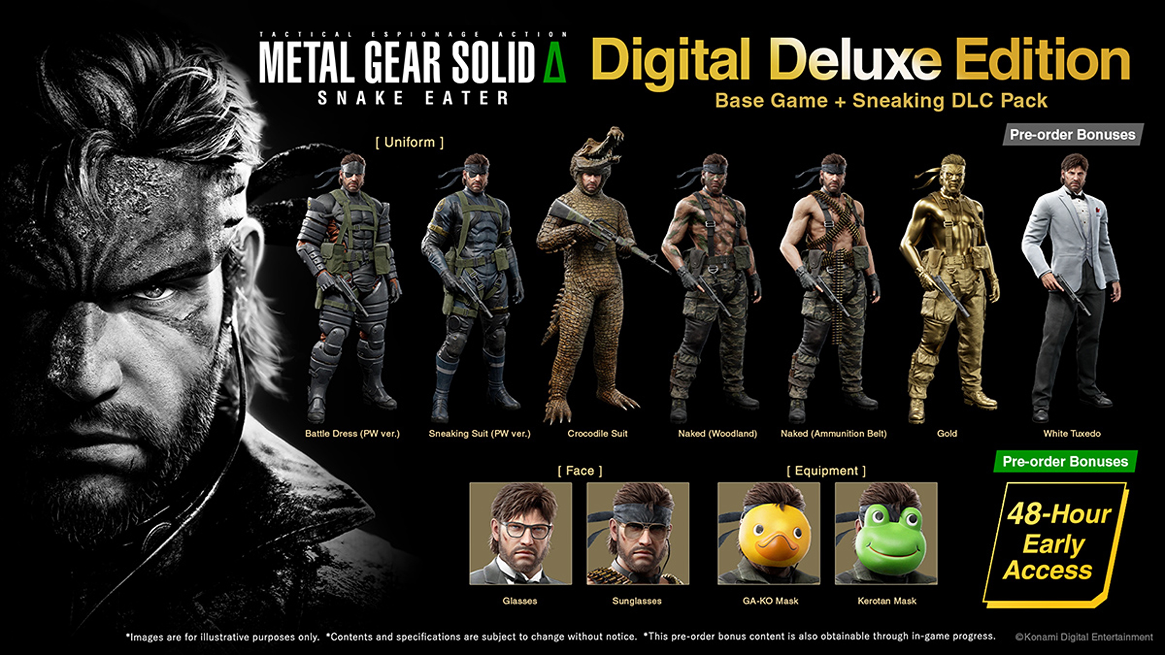 Promotional screenshot of Metal Gear Solid Delta: Snake Eater's Digital Deluxe Edition's content