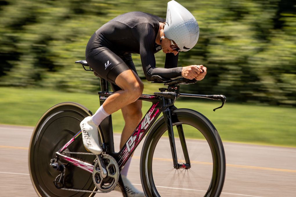 Amber Neben en route to winning the 2019 USA Cycling Pro Road Championships Time Trial