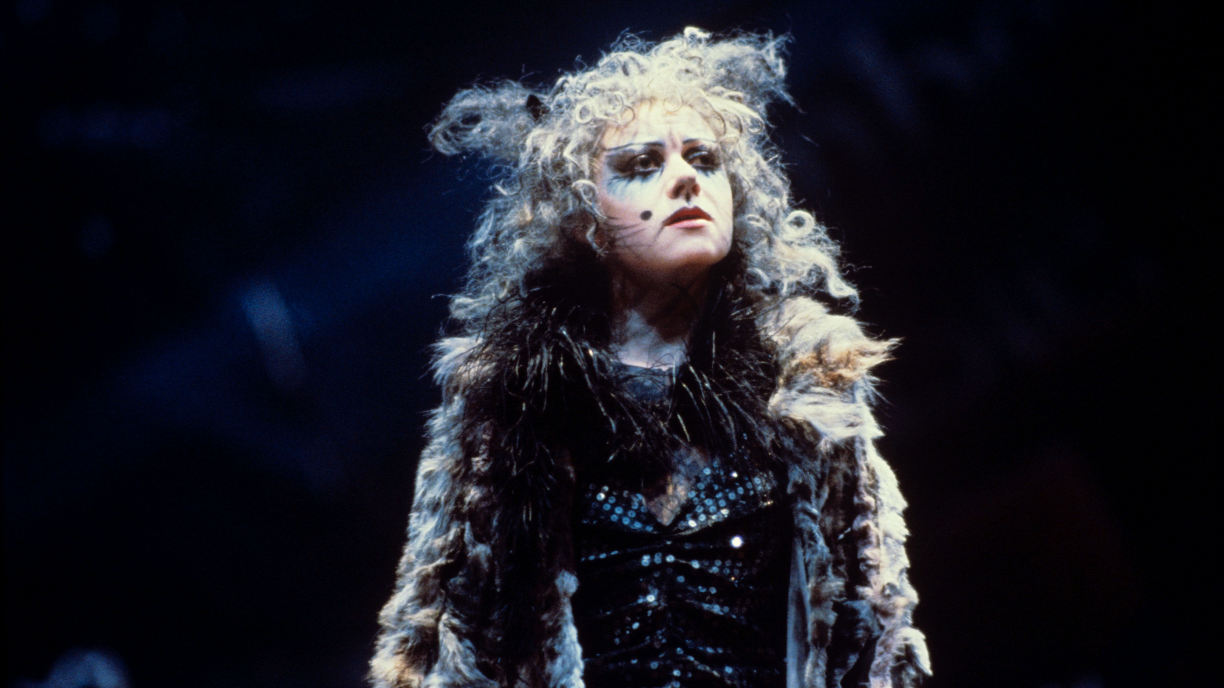 Elaine Paige in a cat costume as Grizabella in Cats