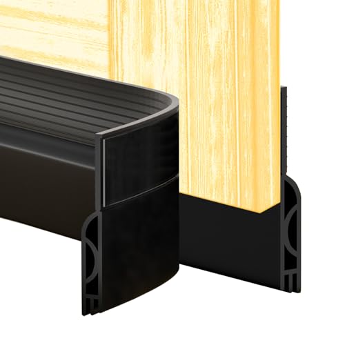 Zibian Door Draft Stopper,door Sweep for Bottom of Door,weather Stripping Door Seal Draft Guard Blocker Noise Cold Air Insulation Soundproofing for Exterior Interior Home Improvement(black, 39