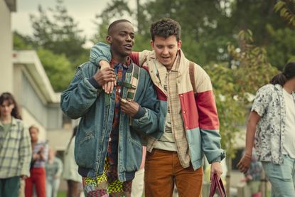 Sex Education Season 4. (L to R) Ncuti Gatwa as Eric, Asa Butterfield as Otis in Sex Education Season 4. Cr. Samuel Taylor/Netflix © 2023.