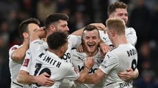 Boreham Wood captain Mark Ricketts celebrates his winner against Bournemouth 