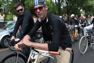 Max Lamb and pro cyclist David Millar