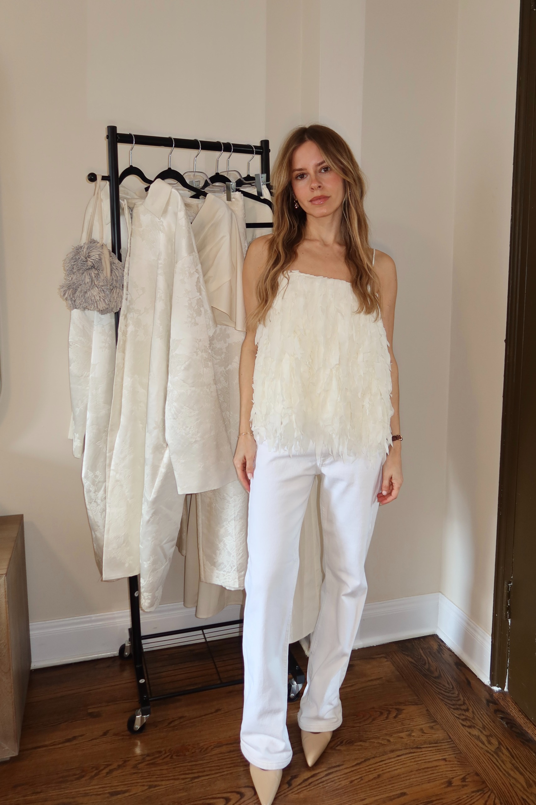Nikki tries on pieces from St. Agni's bridal capsule.