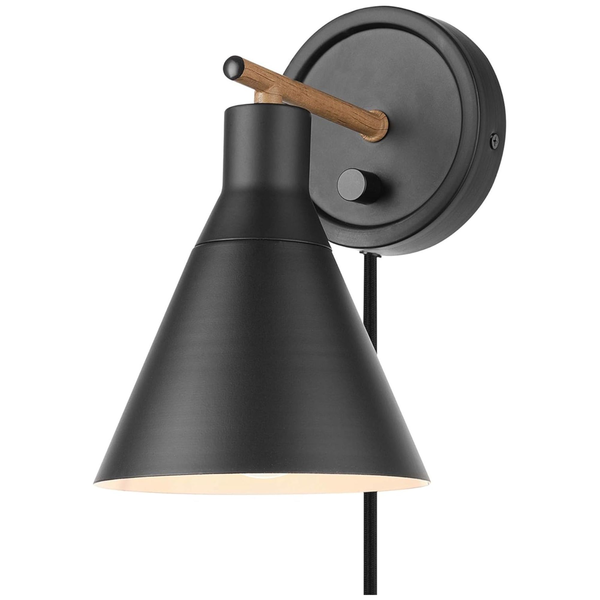 GLOBE Electric 51725 1-Light Dimmable Plug-in or Hardwire Wall Sconce