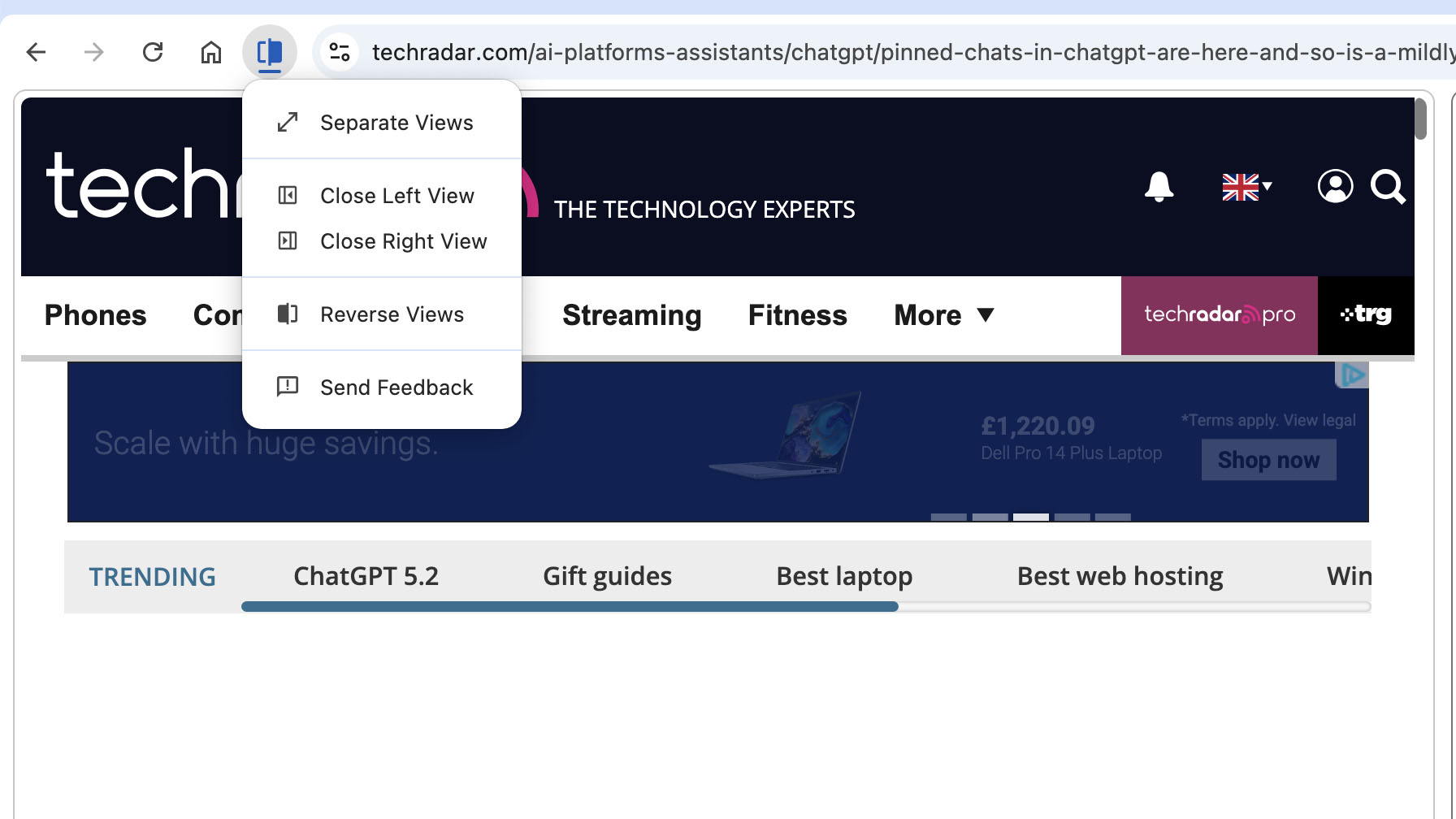 Google Chrome Split View