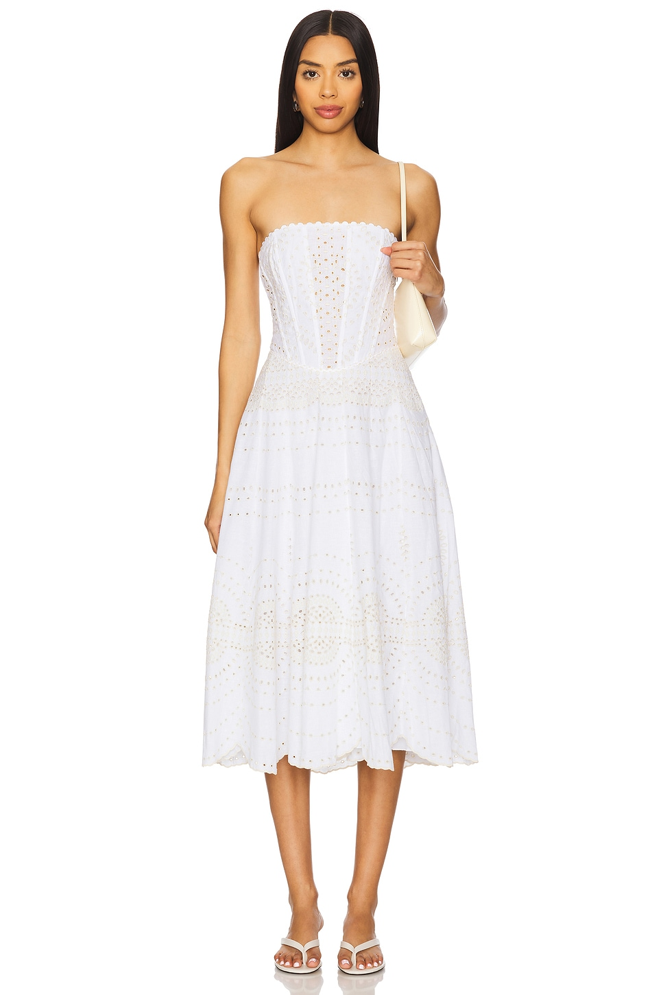 Charo Ruiz Ibiza Iris Long Dress in Ivory Nelm