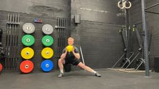 Fit&Well fitness writer Harry Bullmore performing a lateral lunge