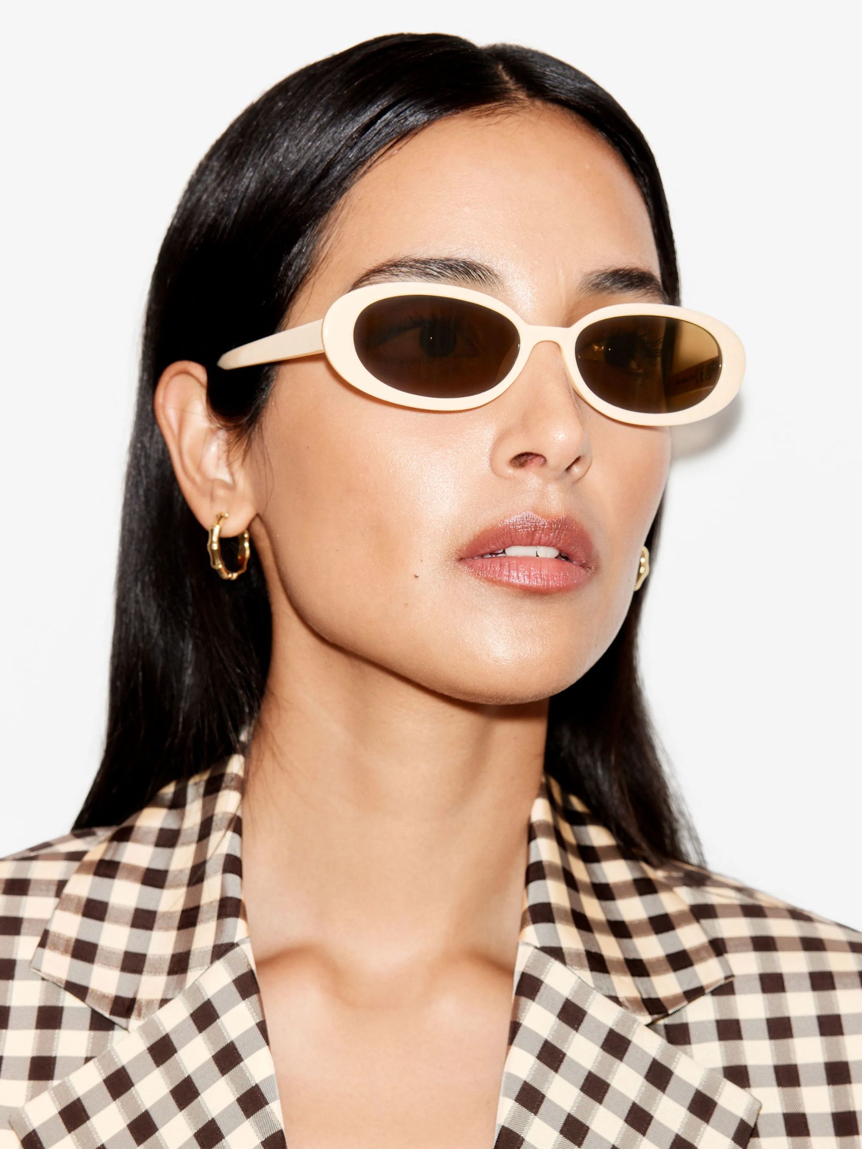 Slim Oval-Frame Sunglasses