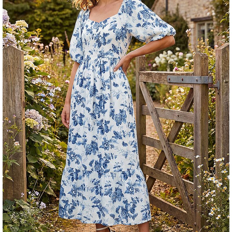 Roman, Petite Floral Print Midi Dress