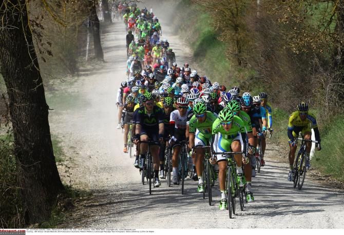 Cannondale patrol the front of the peloton