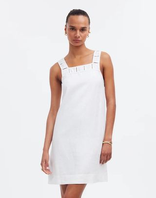 MW, Embroidered Tank Mini Dress in Linen