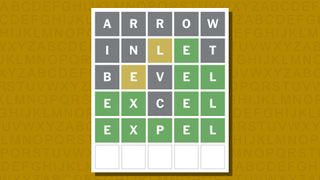 Wordle answer for game 955 on a yellow background