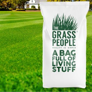 a bag of grass see don a lawn