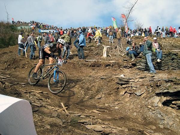 Mike races at the Houffalize World Cup.