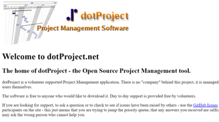 Website screenshot for dotProject