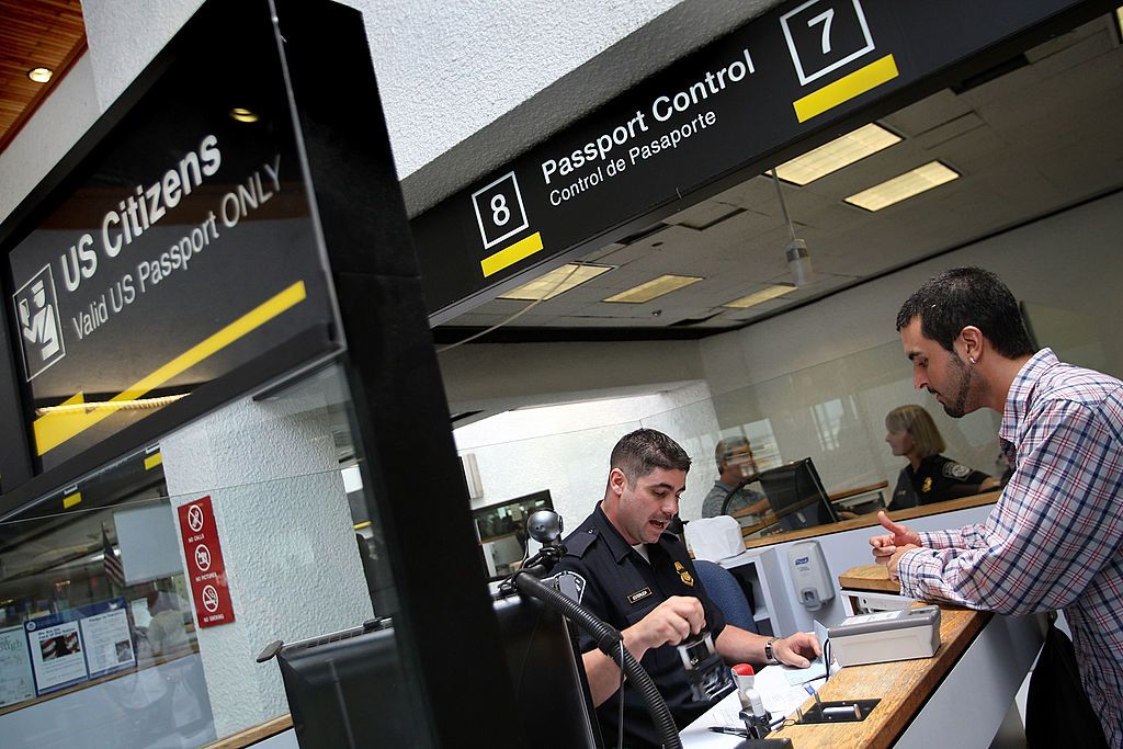 Passport control in Miami.