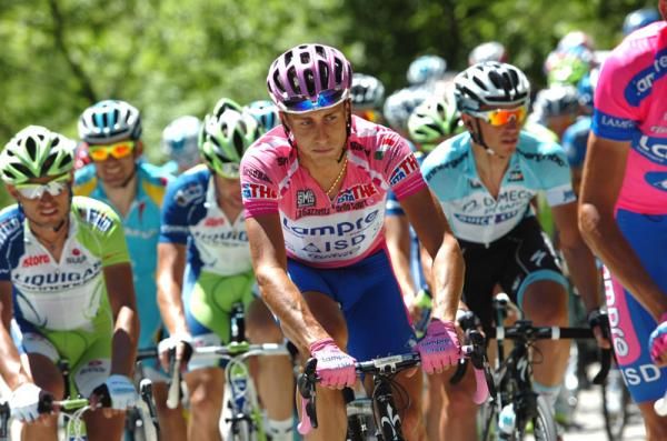 Adriano Malori (Lampre - ISD) time in pink was restricted to one day
