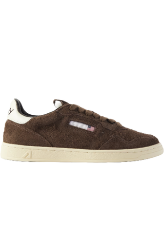 Autry Flat Low Leather-Trimmed Suede Sneakers